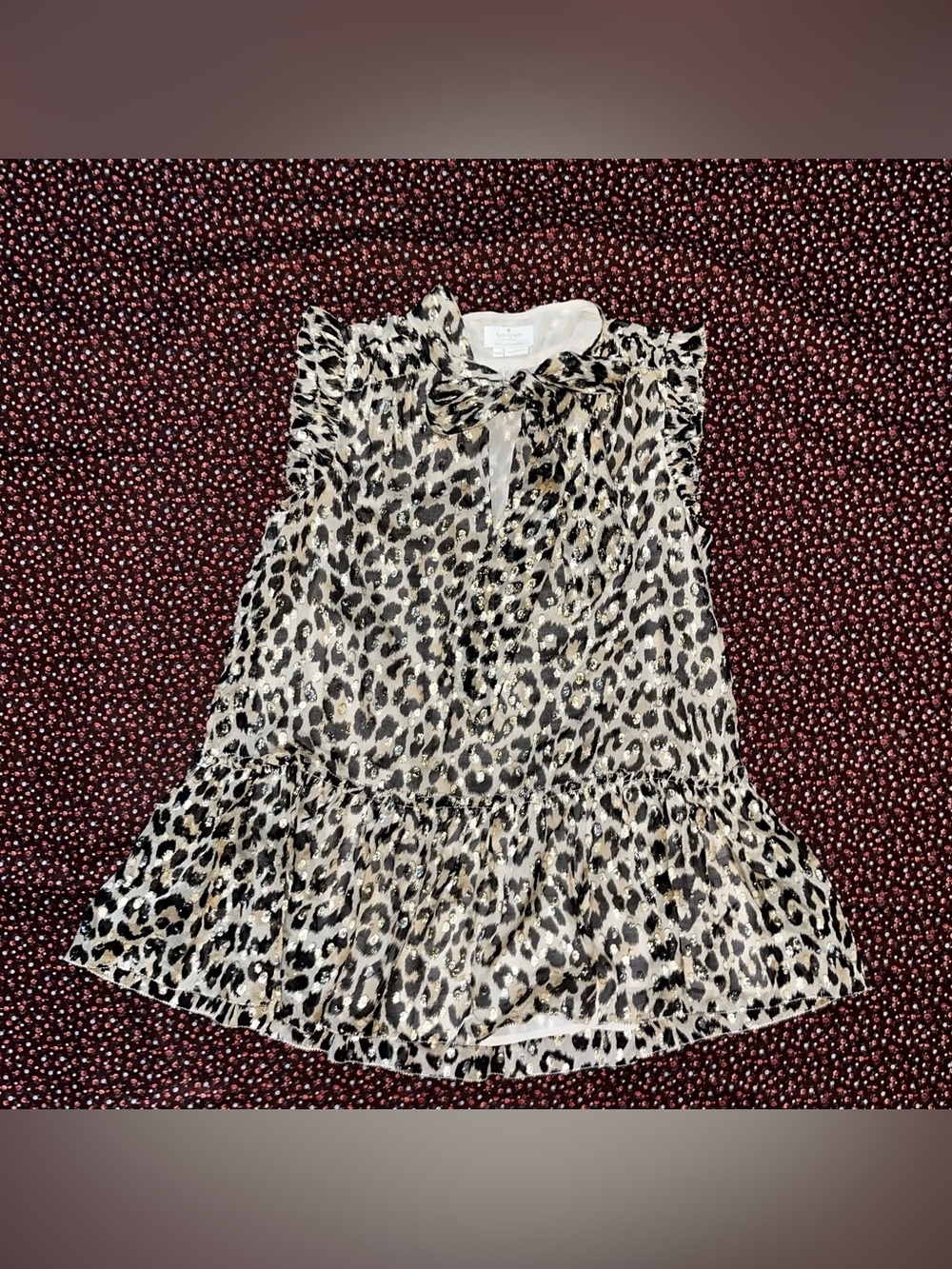 Kate Spade Leopard Clip Dot Top XXS